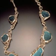 blue irregular stone necklace