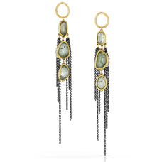 Dangle earrings with stones and chains