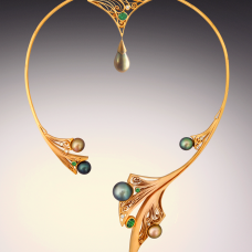 necklace with flowing organic shapes
