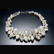 white and silver necklace