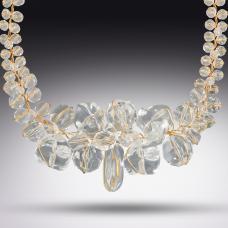 clear and gold necklace