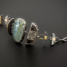 silver and aqua chain