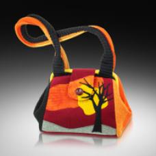 purse with tree and sunset