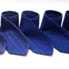 an array of blue ties