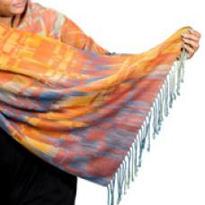 scarf in orange and blue