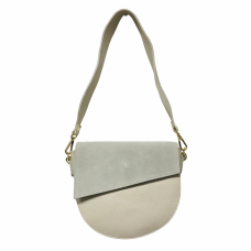 white purse with fold over opening
