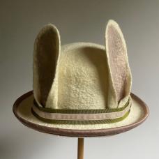 ivory hat with bunny ears