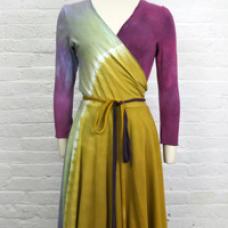 Hand-made and dyed dress on bamboo jersey fabric using fiber reactive dyes.