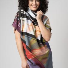 top with short sleeves and cowl neck