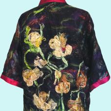 back of a felted jacked with large flowers