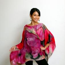 pink sheer poncho