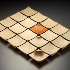 wooden sculpture made of several squares