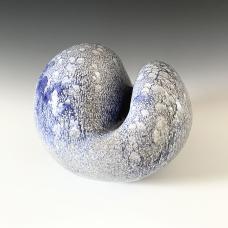 Large ceramic form. Organic abstraction glazed and fired in an atmospheric soda kiln.