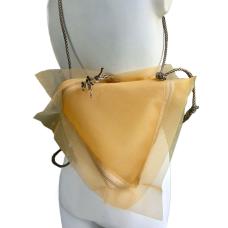 Lightweight  strong industrial filter mesh with antique rope strap. Zips flat for storage/travel