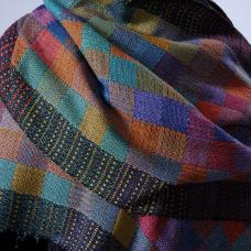 Double weave checks in hand-dyed silk