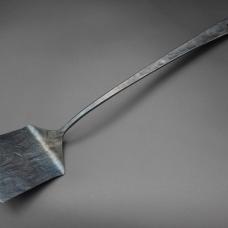 This handforged steel spatula asks  what would a medieval iron spearhead look like if it were transformed into a contemporary kitchen tool?