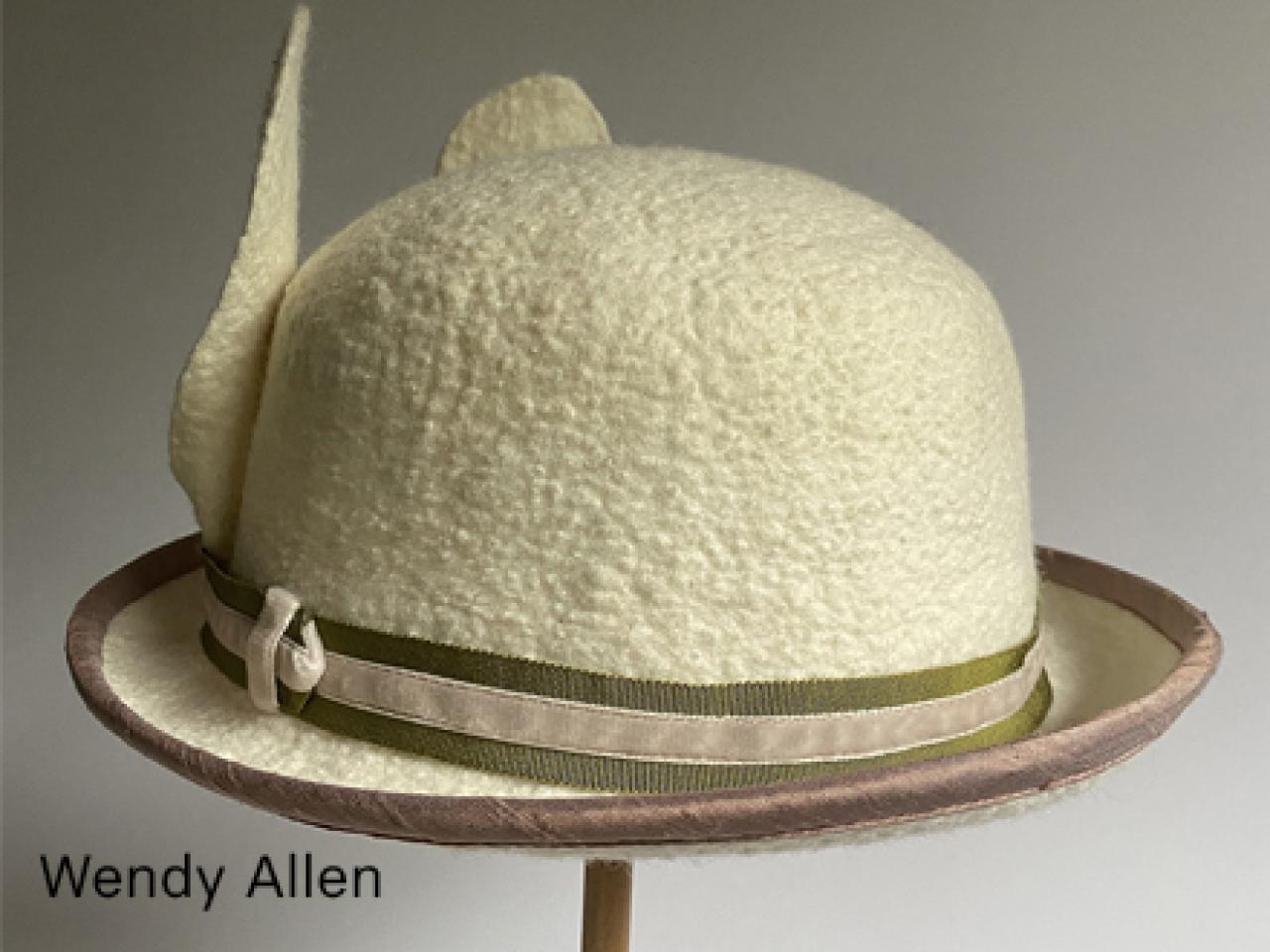 round off-white wool hat with narrow brim