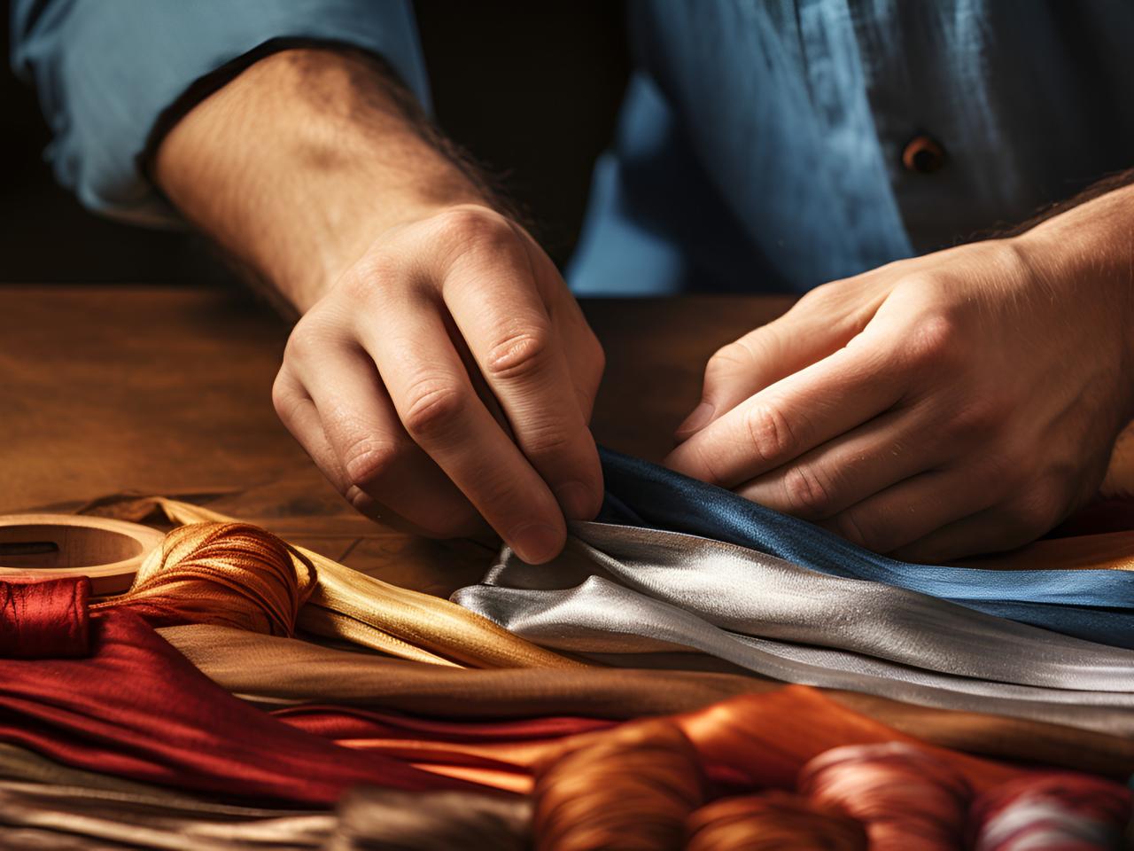 fabric craft showing artisan hands